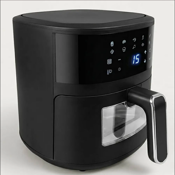 Мультипіч Аерогриль Crownberg CB-5551 5л 2800Вт з вікном &mdash; Безмасляна Аерофритюрниця Чорна AE-003-2800vt фото